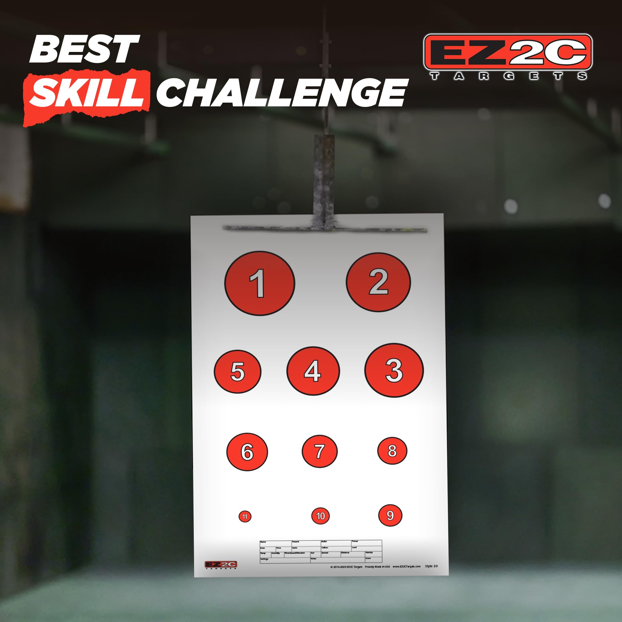 120 EZ2C Targets: 5 Game Style Paper Targets Bundle Pack Fun Games 11"x17" USA Made
