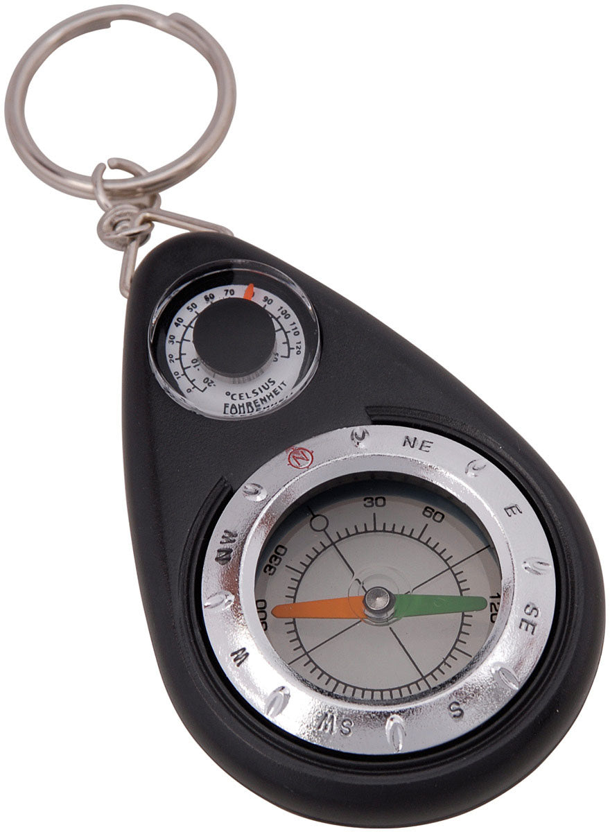 Keychain Compass W/Thermometer