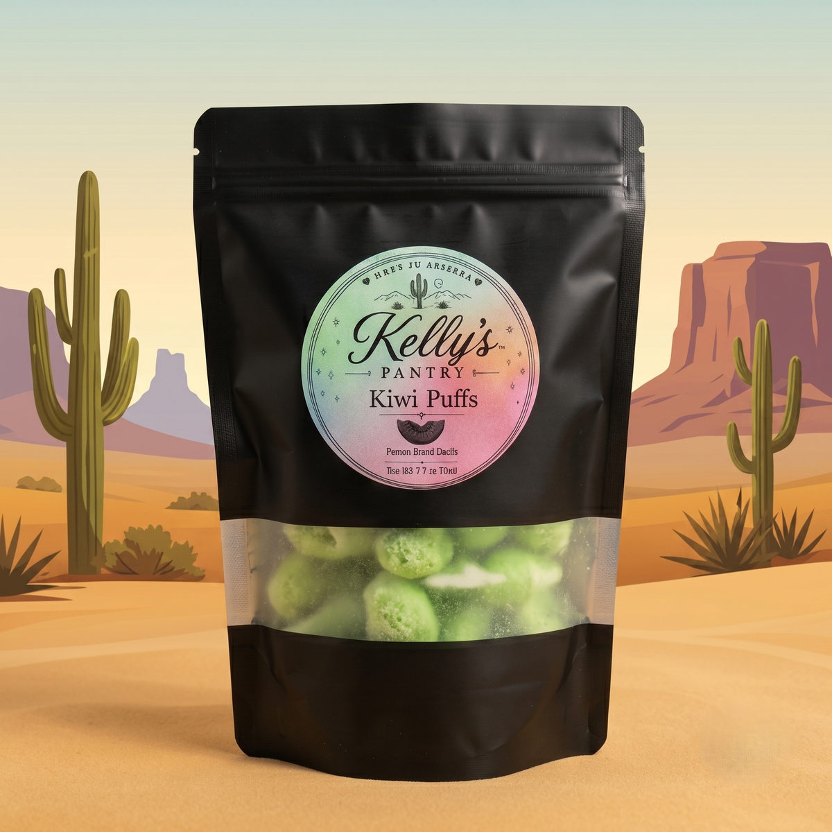 Kiwi Puffs Freeze-Dried Kiwi Gummy Candy