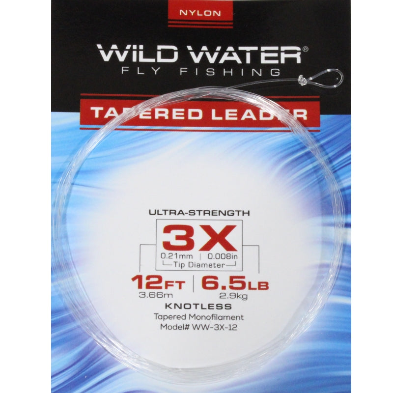 3X Tapered Nylon Monofilament Leader, 12&