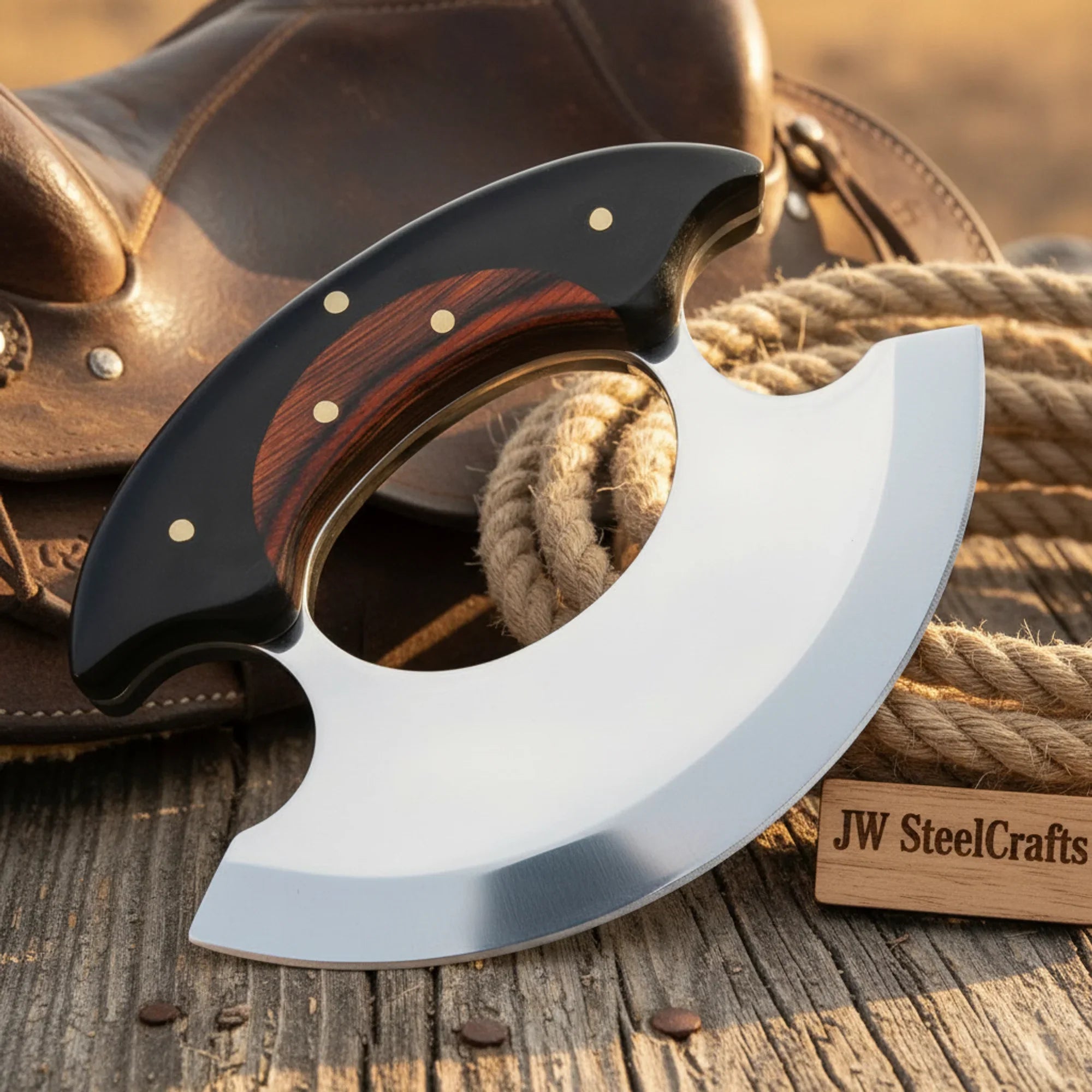 Bushmaster Wilderness Ulu Knife with Leather Sheath