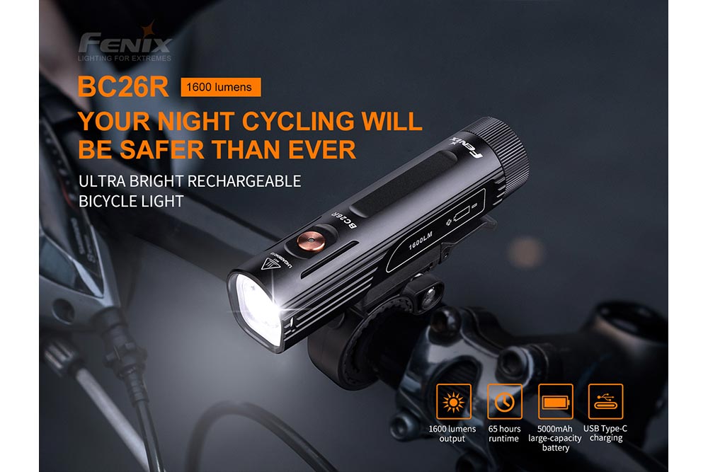 Fenix BC26R LED Bike Light + FREE BC05R V2 Tail Light Bundle -- OPEN BOX