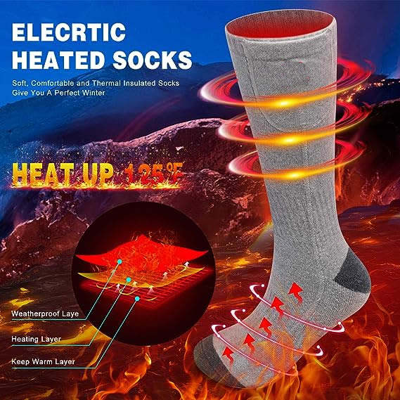 LITEGUEST Heated Leg Warmers – USB Electric Socks for Winter Outdoors