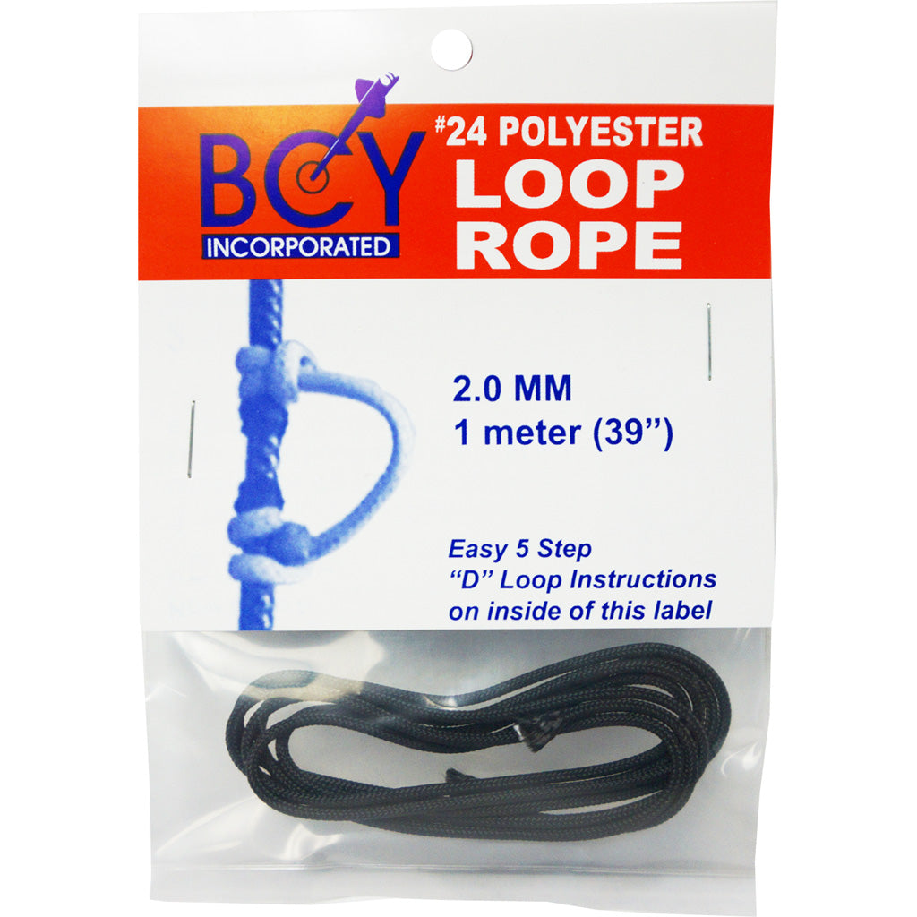 BCY 24 D-Loop Material - 1m Black Braided Polyester