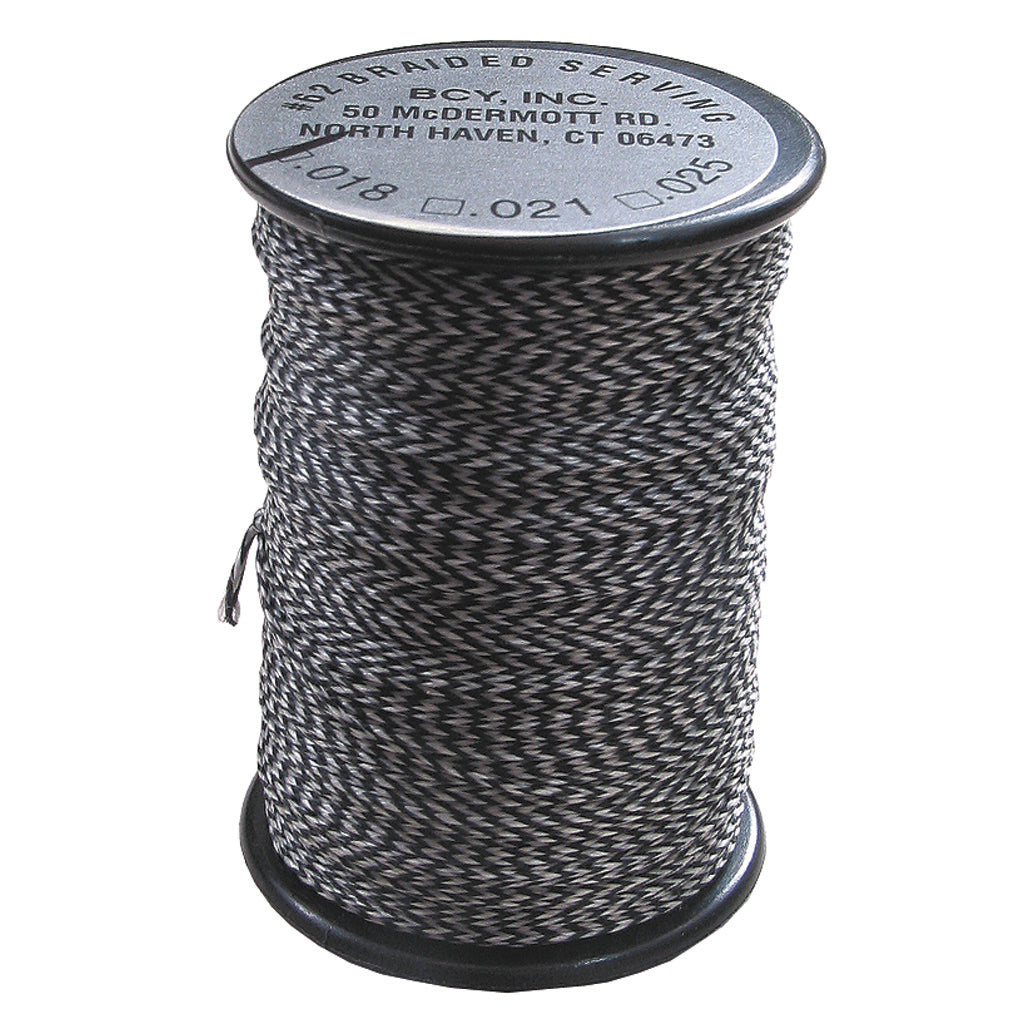BCY 62 Braided Center Serving Black/White .021 - 75 Yards