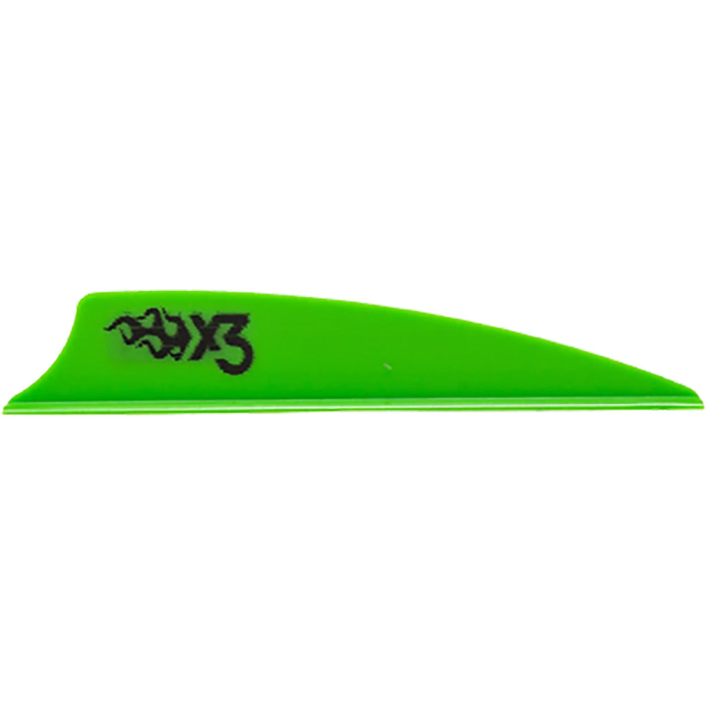 Bohning X3 Vanes Neon Green 2.25 in. - 100 Pack