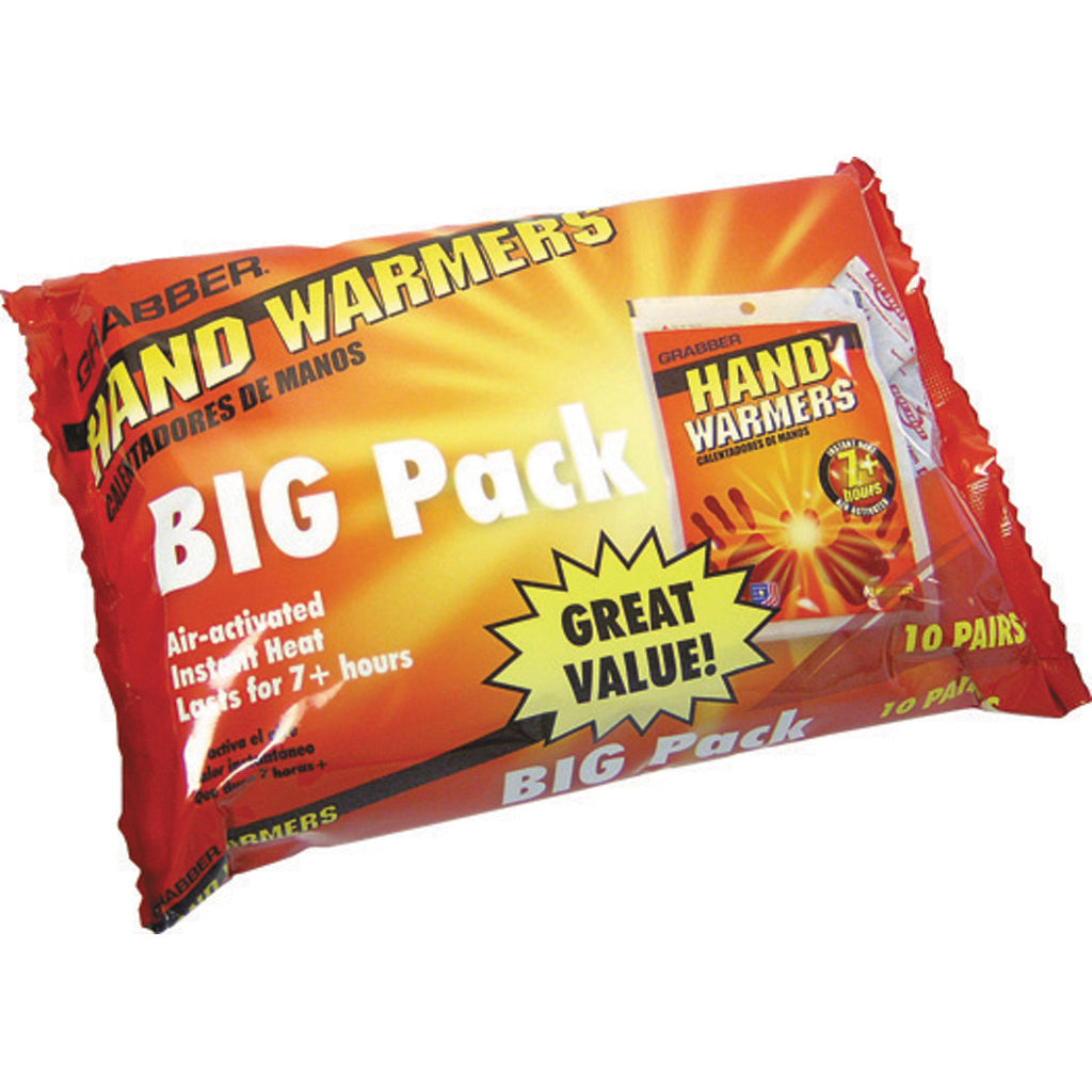 Grabber Hand Warmer Big Pack 10 Pairs - Ideal for Outdoor Activities