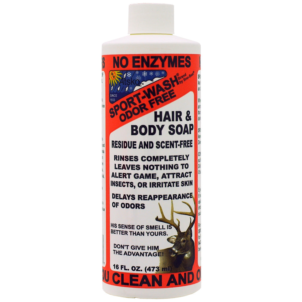 Atsko Sport Wash Hair/Body Soap 16 oz - Residue-Free Formula