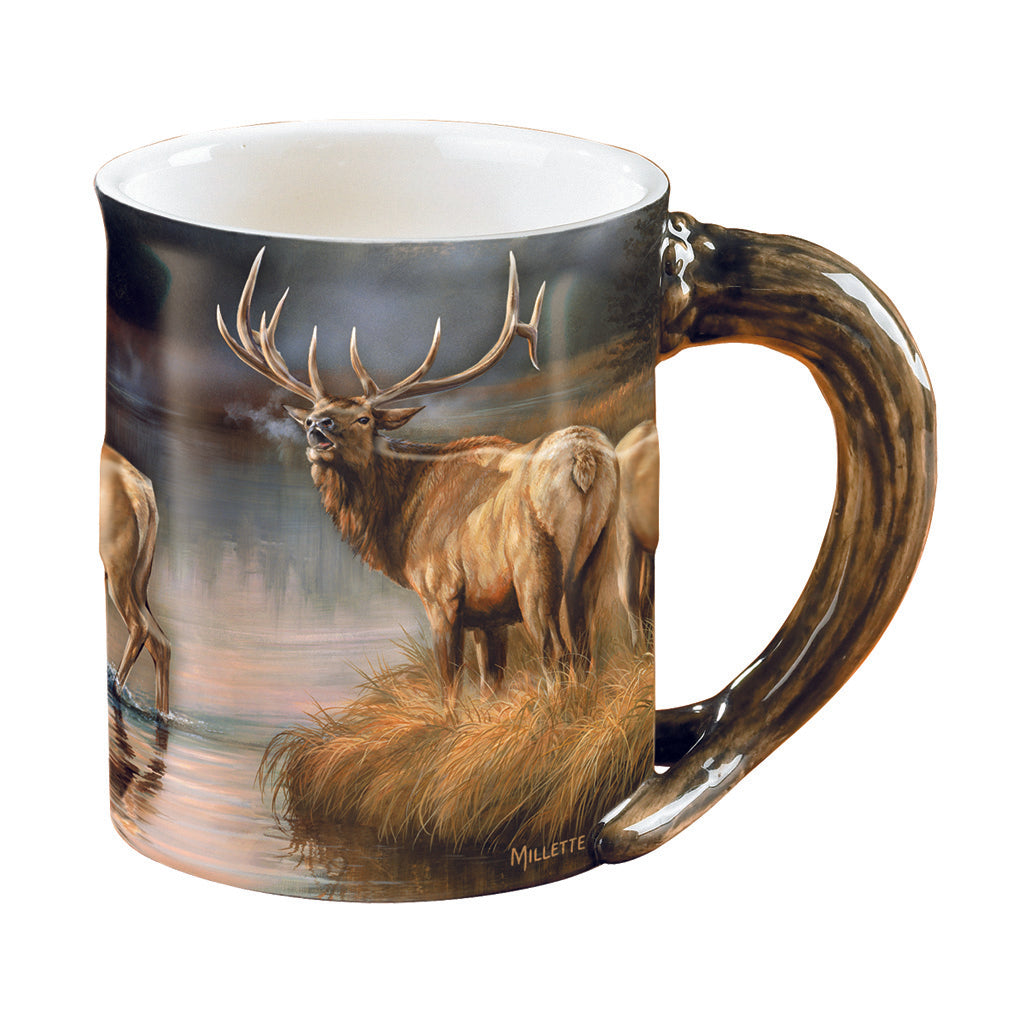 Wild Wings Sculpted Mug Autumn Mist Elk