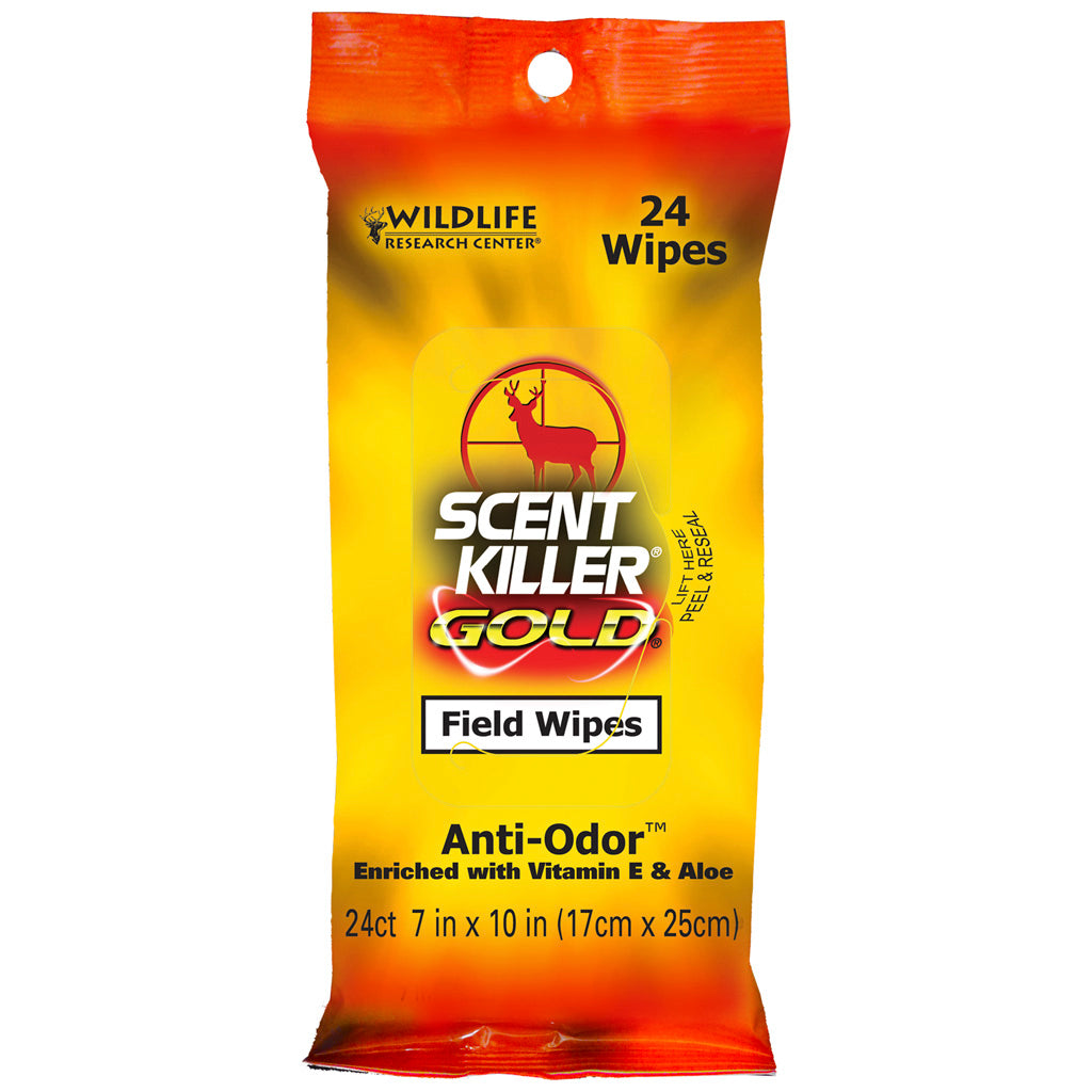 Wildlife Research Scent Killer Field Wipes Gold - 24 Pack