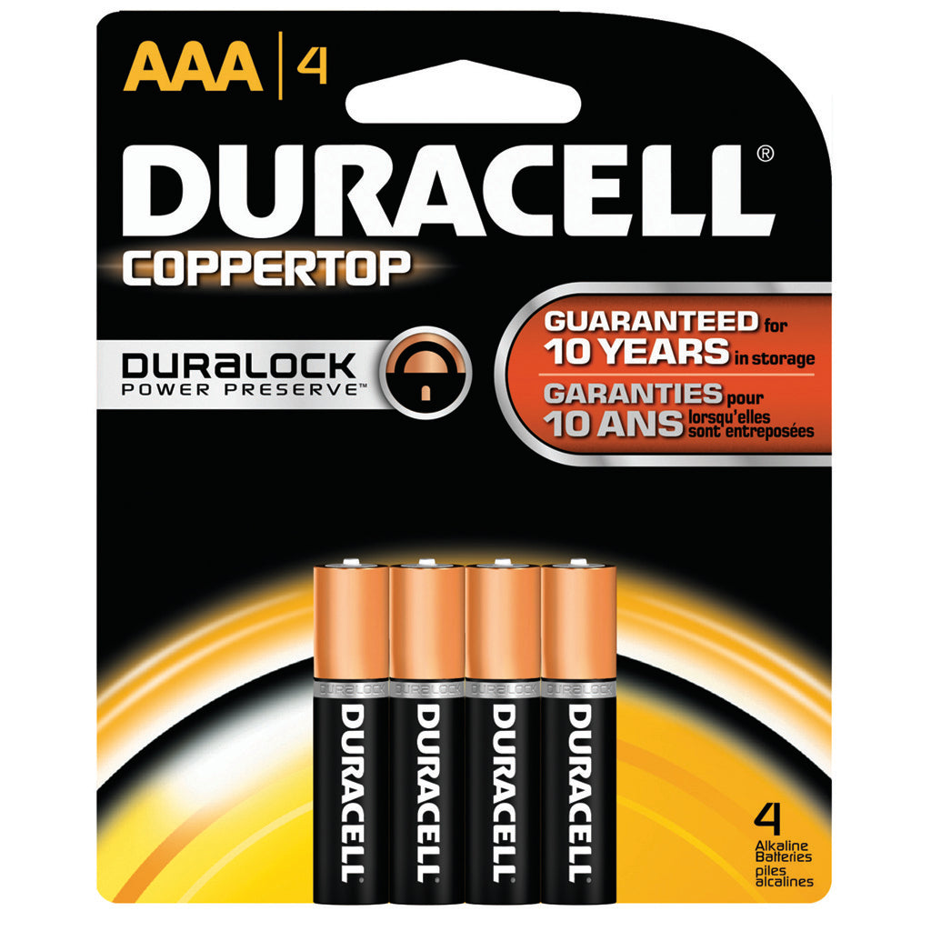 Duracell Coppertop AAA Batteries 4 Pack - Long Lasting Power