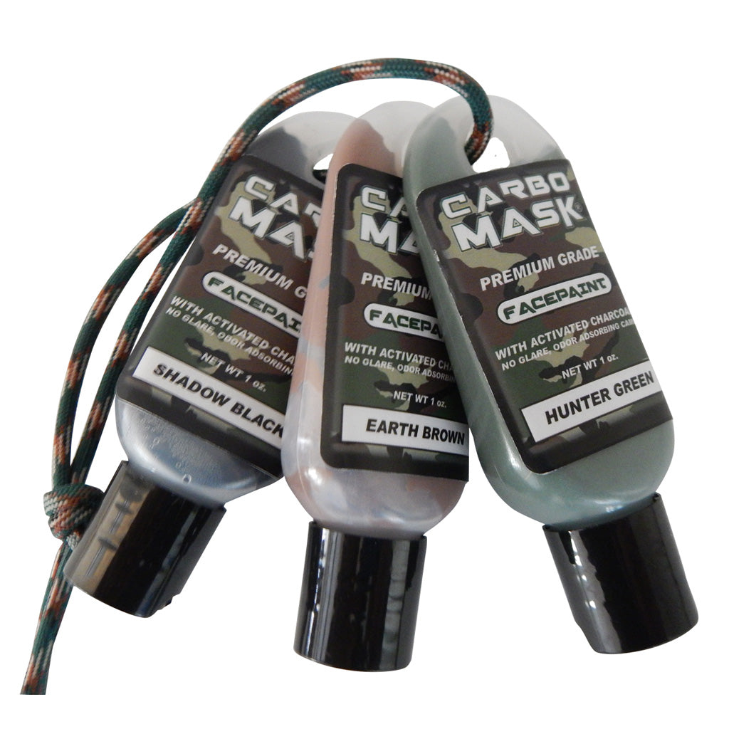 Carbomask Carbo Mask Facepaint 3 Pack - Black/Green/Brown