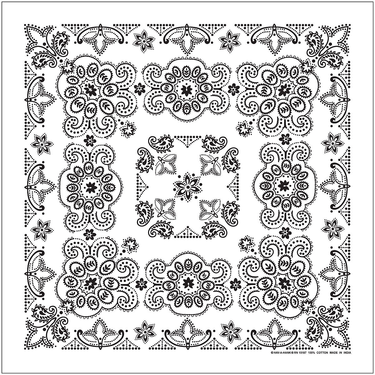 Carolina Manuf Te X As Paisley Bandana - Stylish White Design