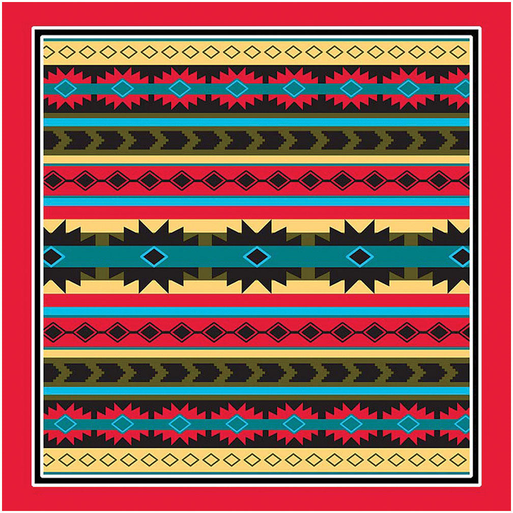 CAROLINA MANUF Modern Aztec with Red Trim Decorative Fabric