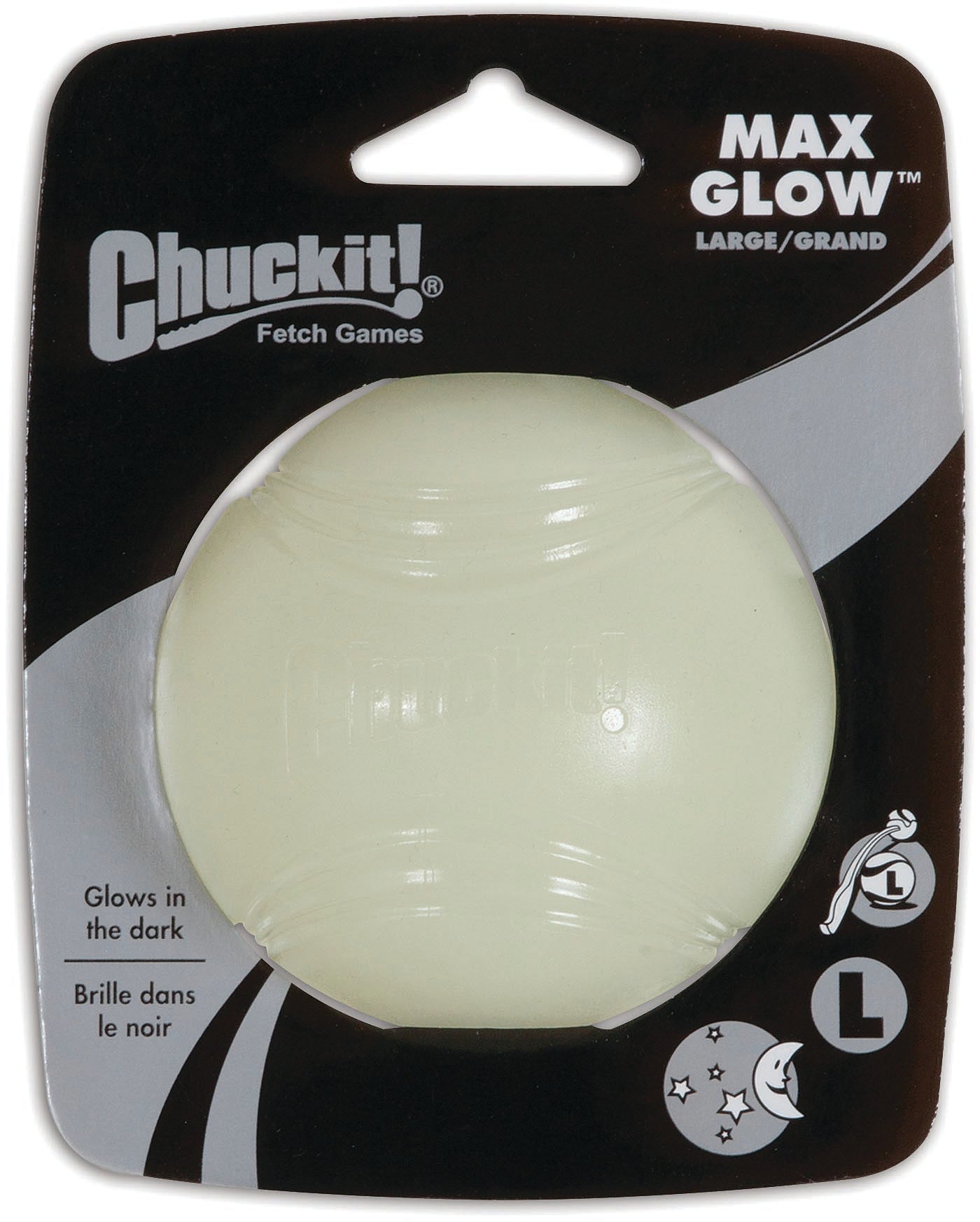 CHUCKIT! Ma X Glow Ball Large - Bright LED Dog Toy for Fetch and Play