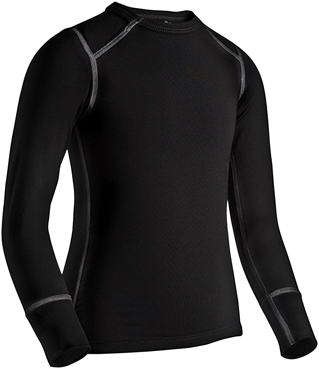 COLDPRUF Quest Kids Crew Black Large - Ultimate Warmth and Comfort