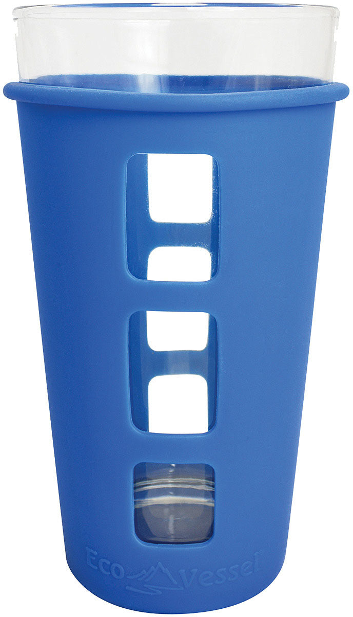 ECO VESSEL Vibe Glass Pint with Silicone Sleeve - Blue