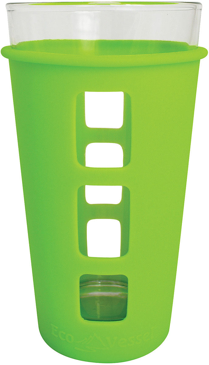 ECO VESSEL Vibe Glass Pint with Silicone Sleeve - Green