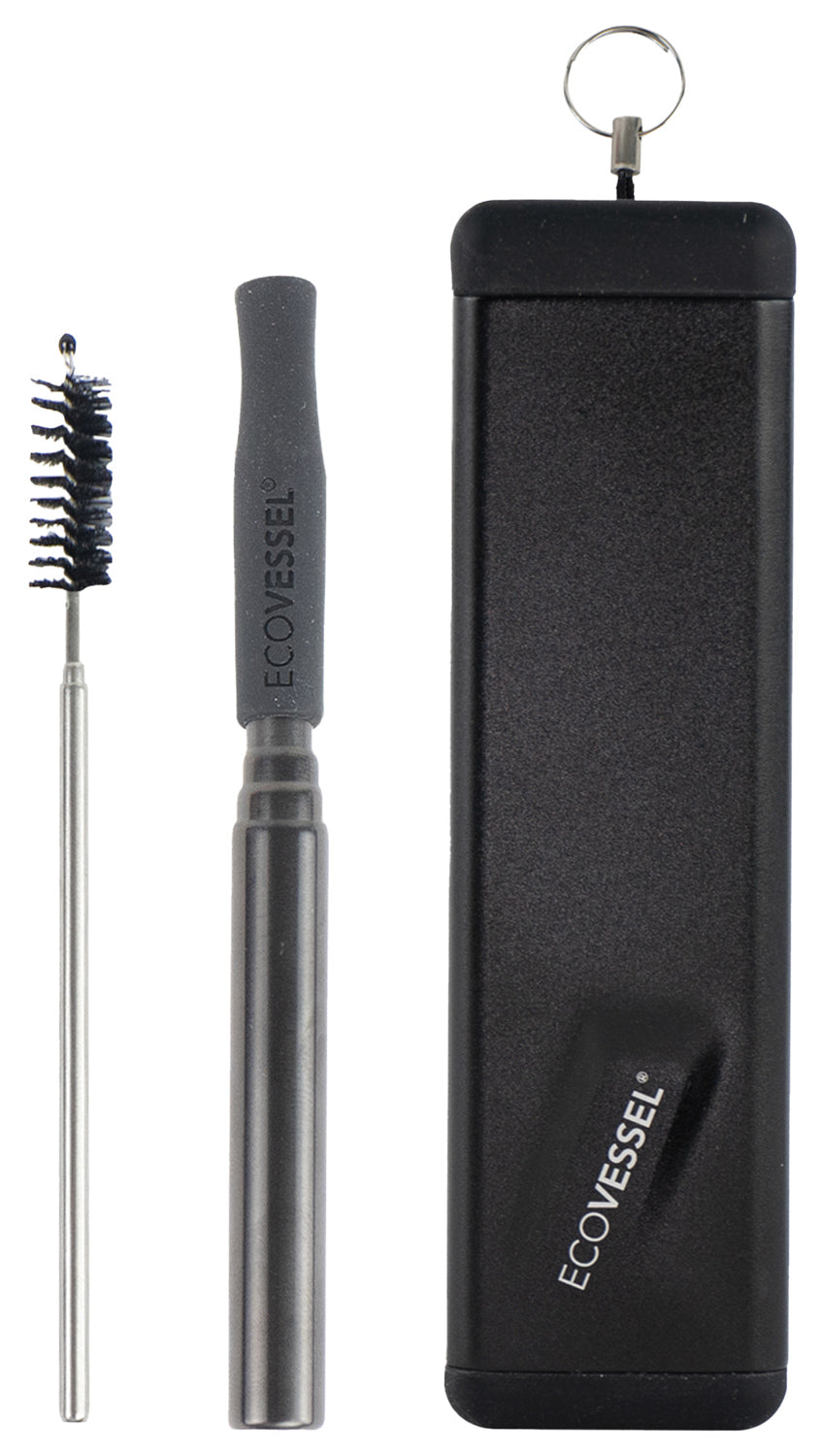 ECO VESSEL Quickstraw Black - Durable Stainless Steel Drinking Straw