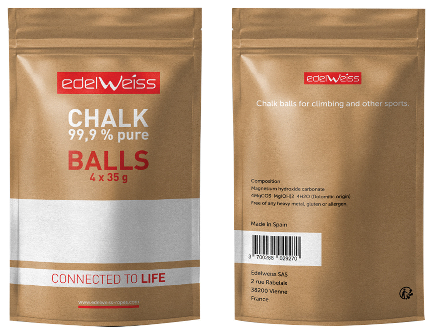 EDELWEISS Chalk Ball 4 Pack – Professional Gymnastics & Climbing Chalk