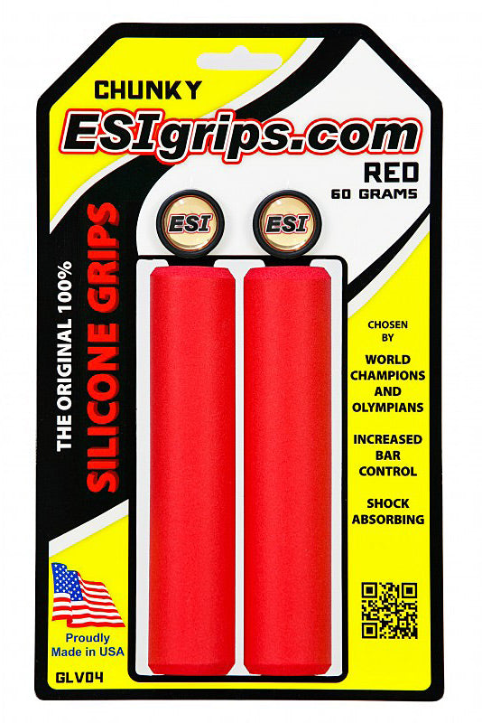 ESI Chunky Red Bike Grip - Comfortable and Durable Handlebar Grips