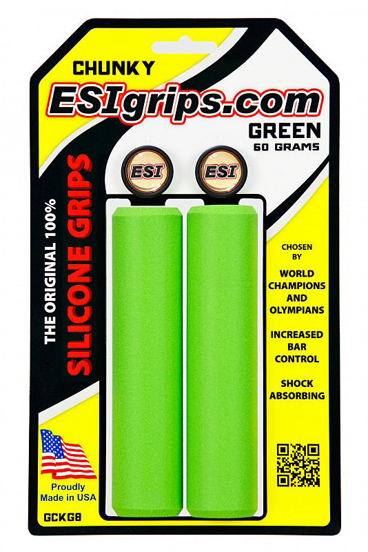ESI Chunky Green Bike Grip - Comfortable and Durable Cycling Handlebar Grips