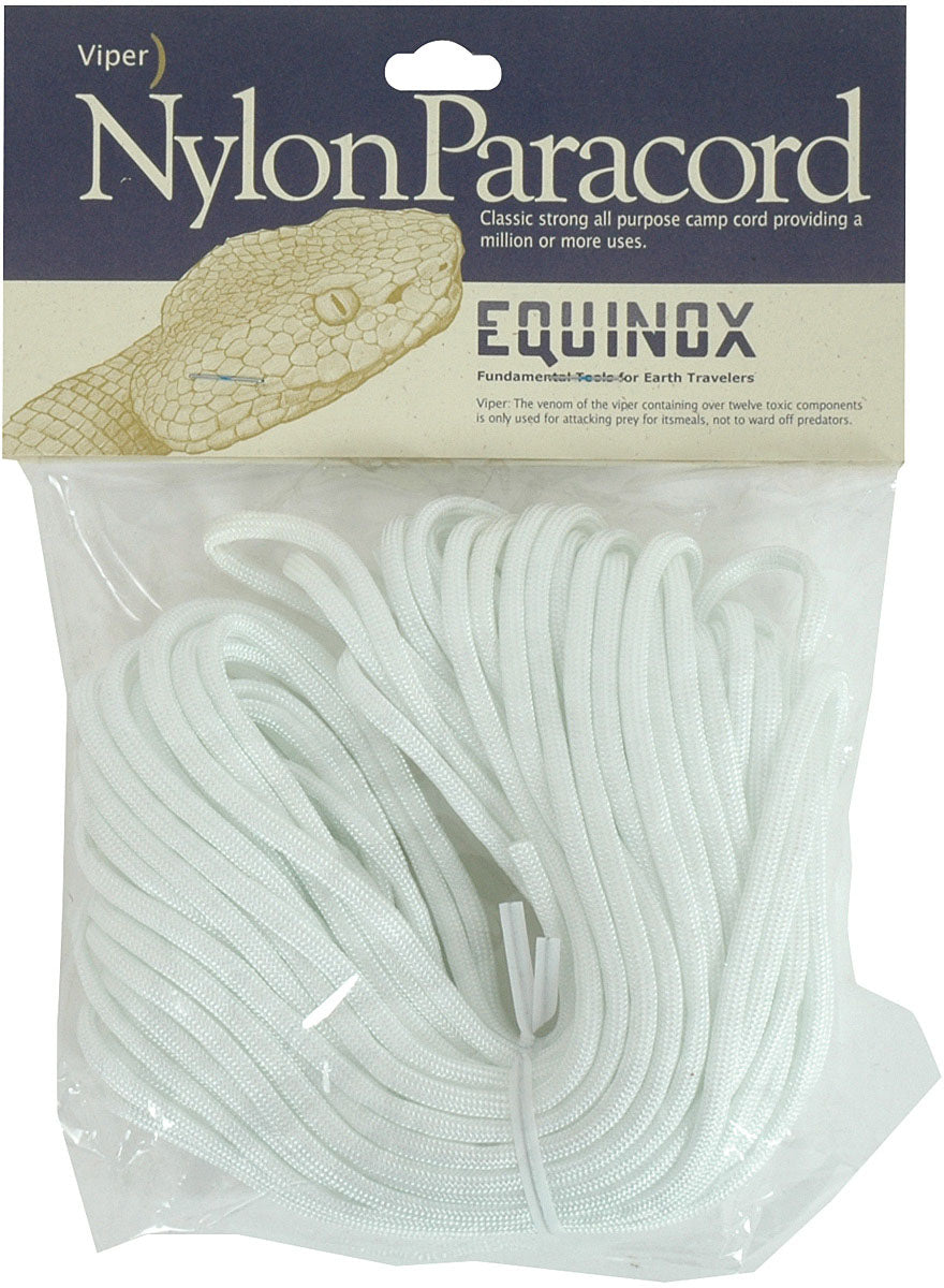 EQUINOX Paracord White 100 ft – Durable Nylon Rope for Camping, Crafting, and Emergency Uses