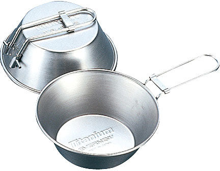Evernew Titanium Sierra Cup Fold Handle - Lightweight Camping and Hiking Mug