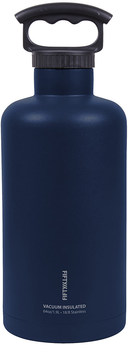 FIFTY/FIFTY Tank Growler 64 Oz Navy - Durable and Stylish Beverage Carrier