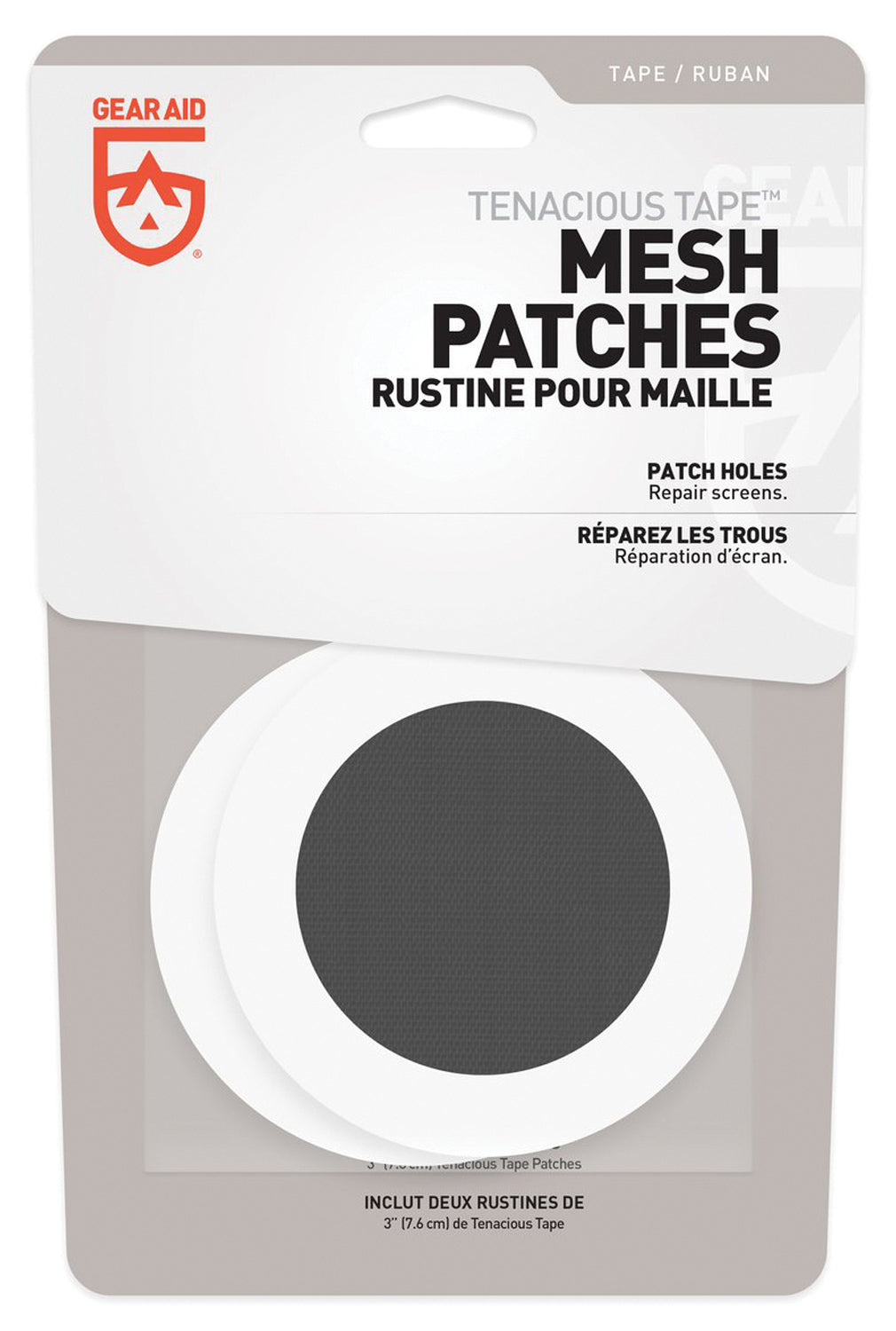 GEAR AID Tenacious Tape Mesh Patches - 3 Inch Repair Patches for Mesh Fabrics