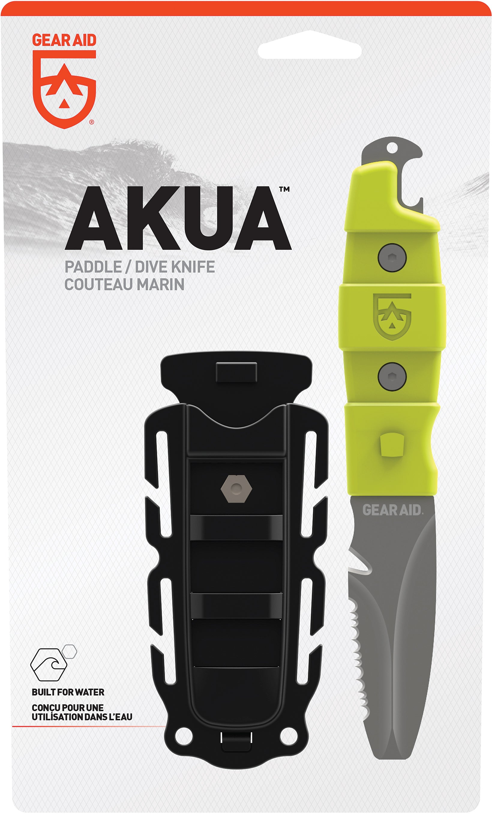 GEAR AID Akua Blunt Tip Knife Green - Versatile Marine and Camping Tool