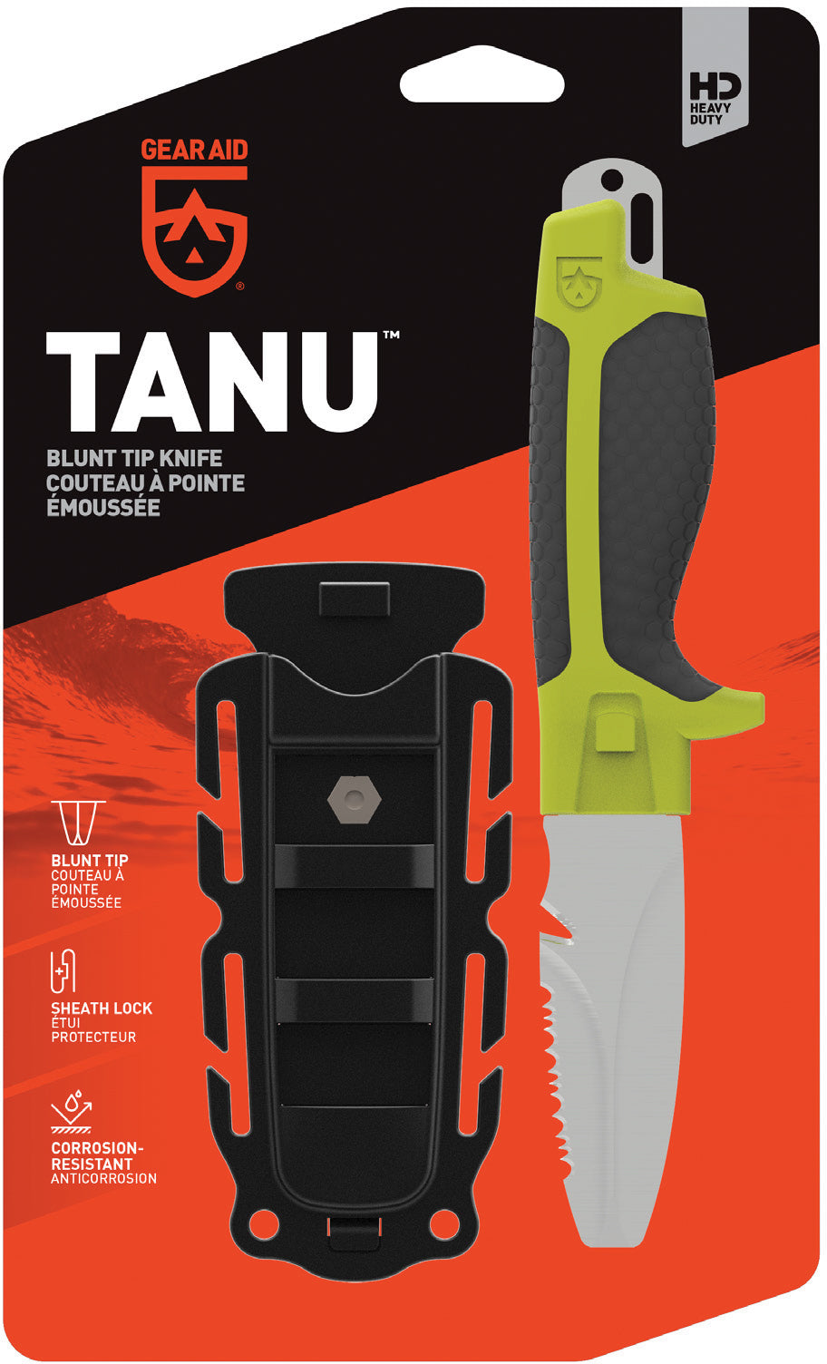 GEAR AID Tanu Blunt Tip Knife, Green - Durable Multipurpose Utility Tool