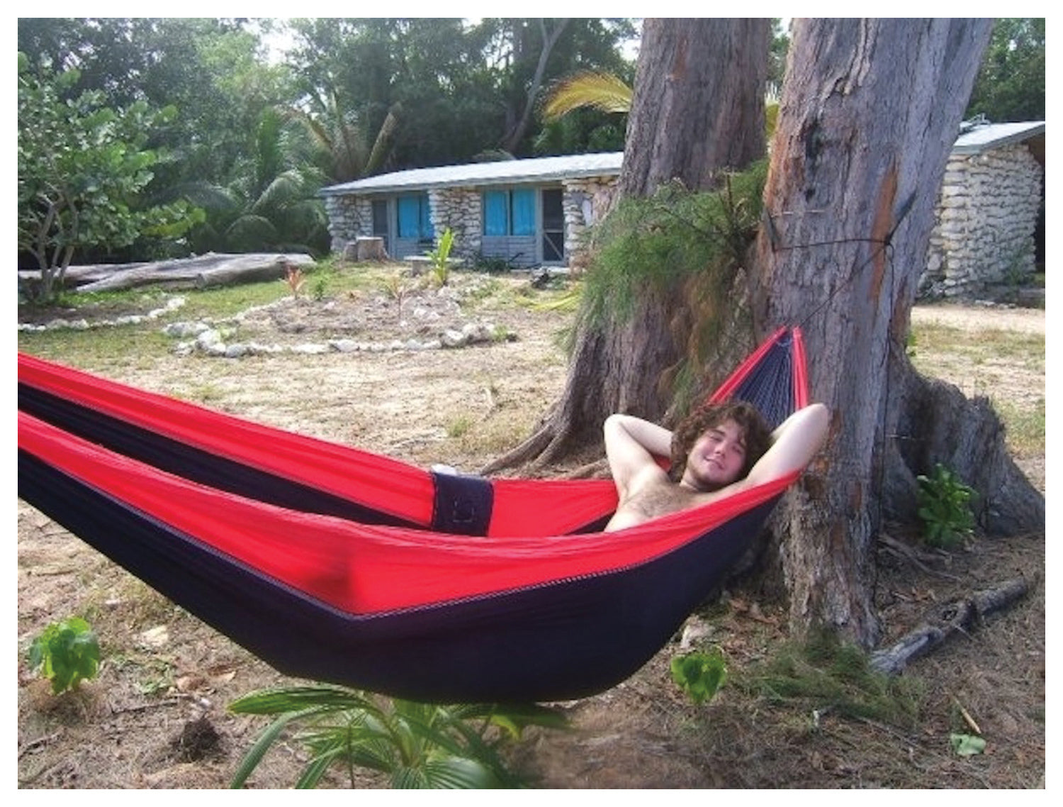 Hammock Bliss Single Navy/Red