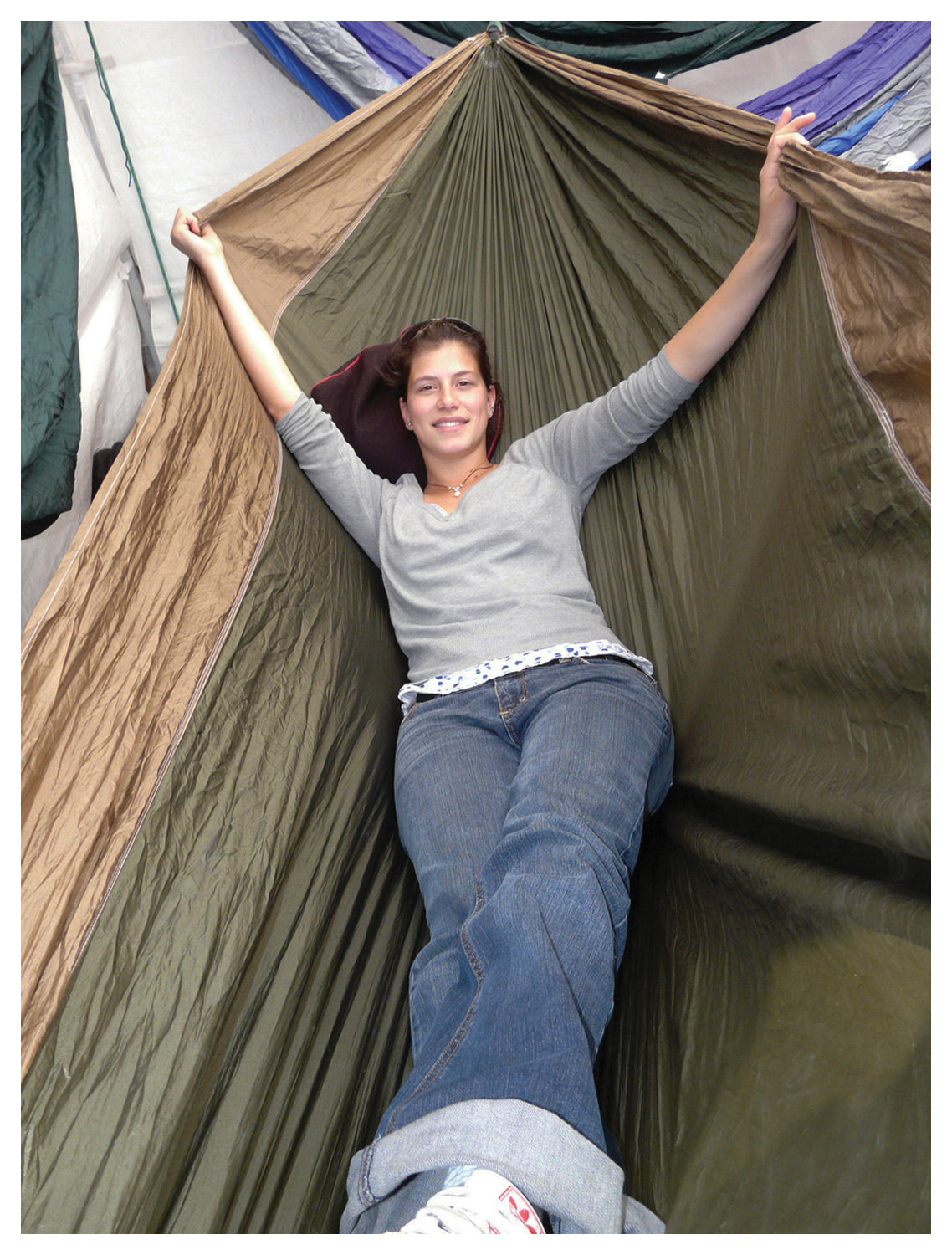 Hammock Bliss Double Tan/Green