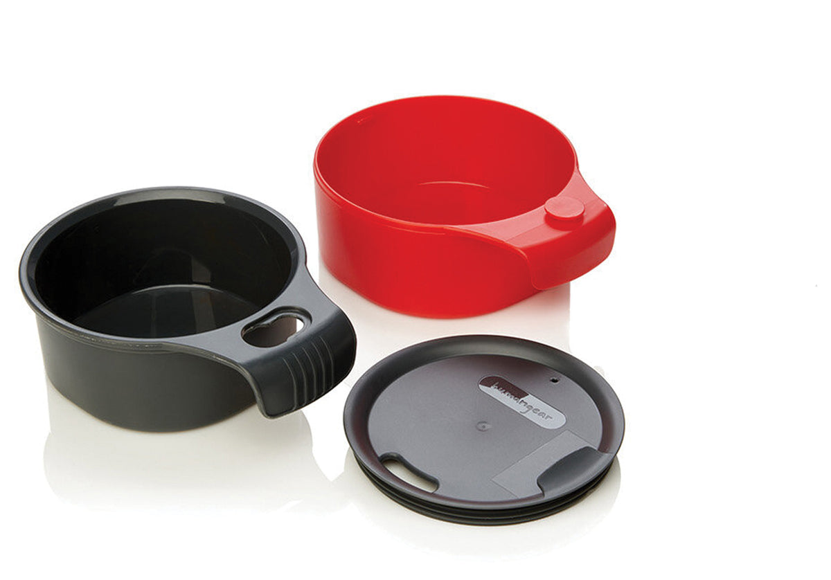 Humangear Cupcup 16 oz Charcoal and Red Travel Mug