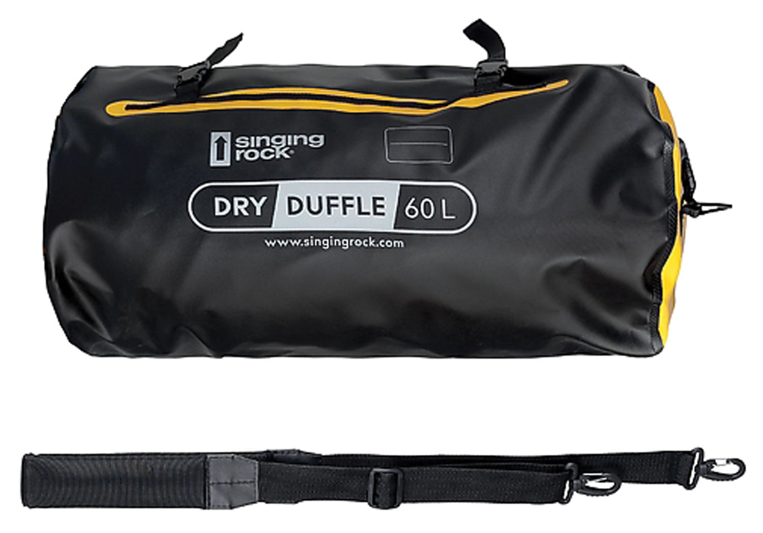 SINGING ROCK Dry Duffle 60L Black/Yellow - Versatile Travel Companion