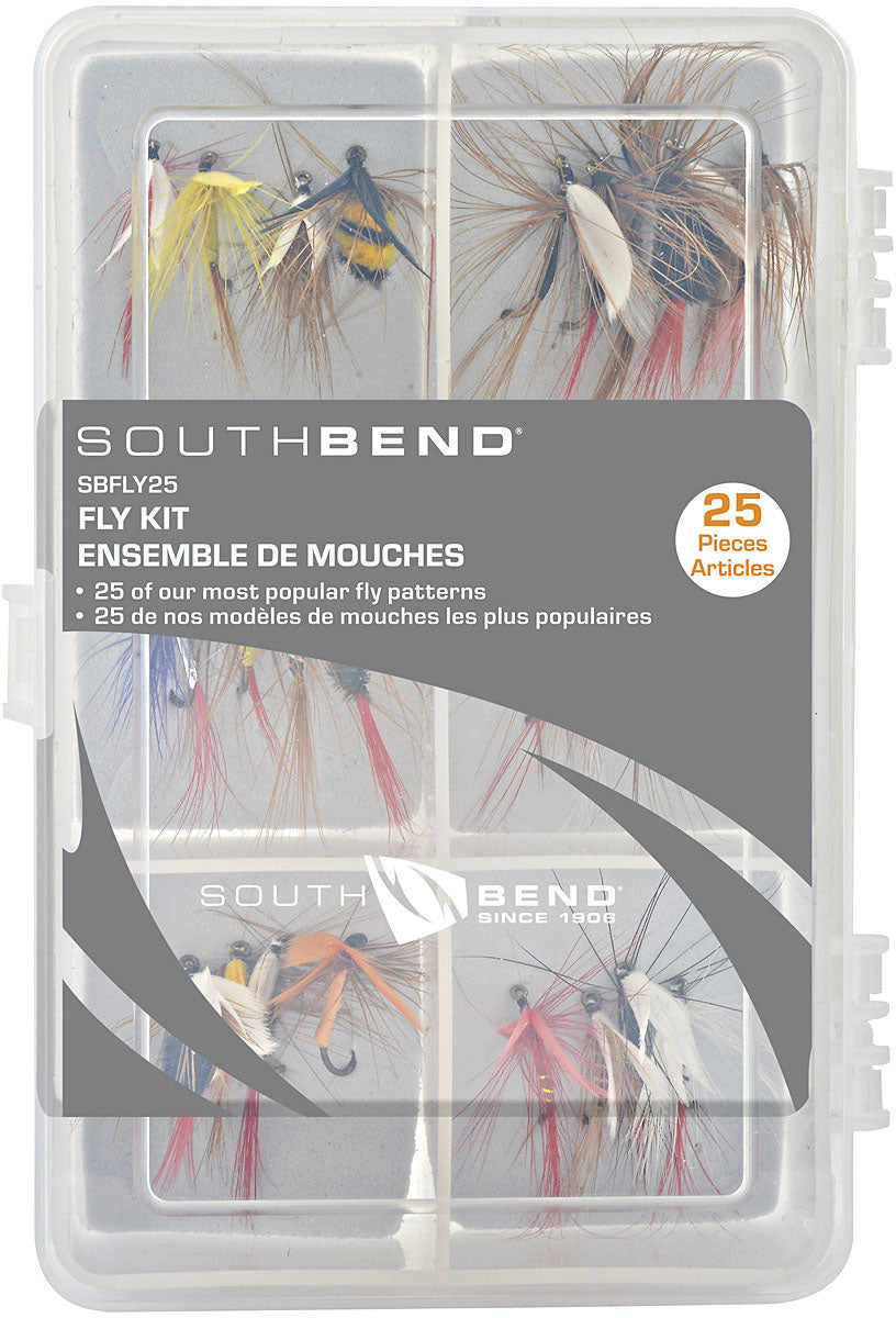 SOUTH BEND Assorted Flies 25 Pack with Box