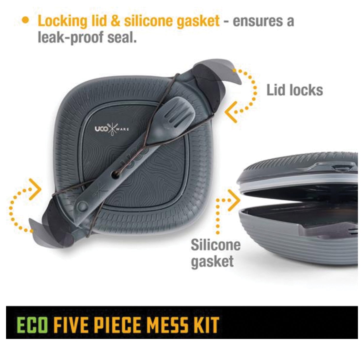 UCO Eco Five Piece Mess Kit Midnight - Compact Camping Cookware Set