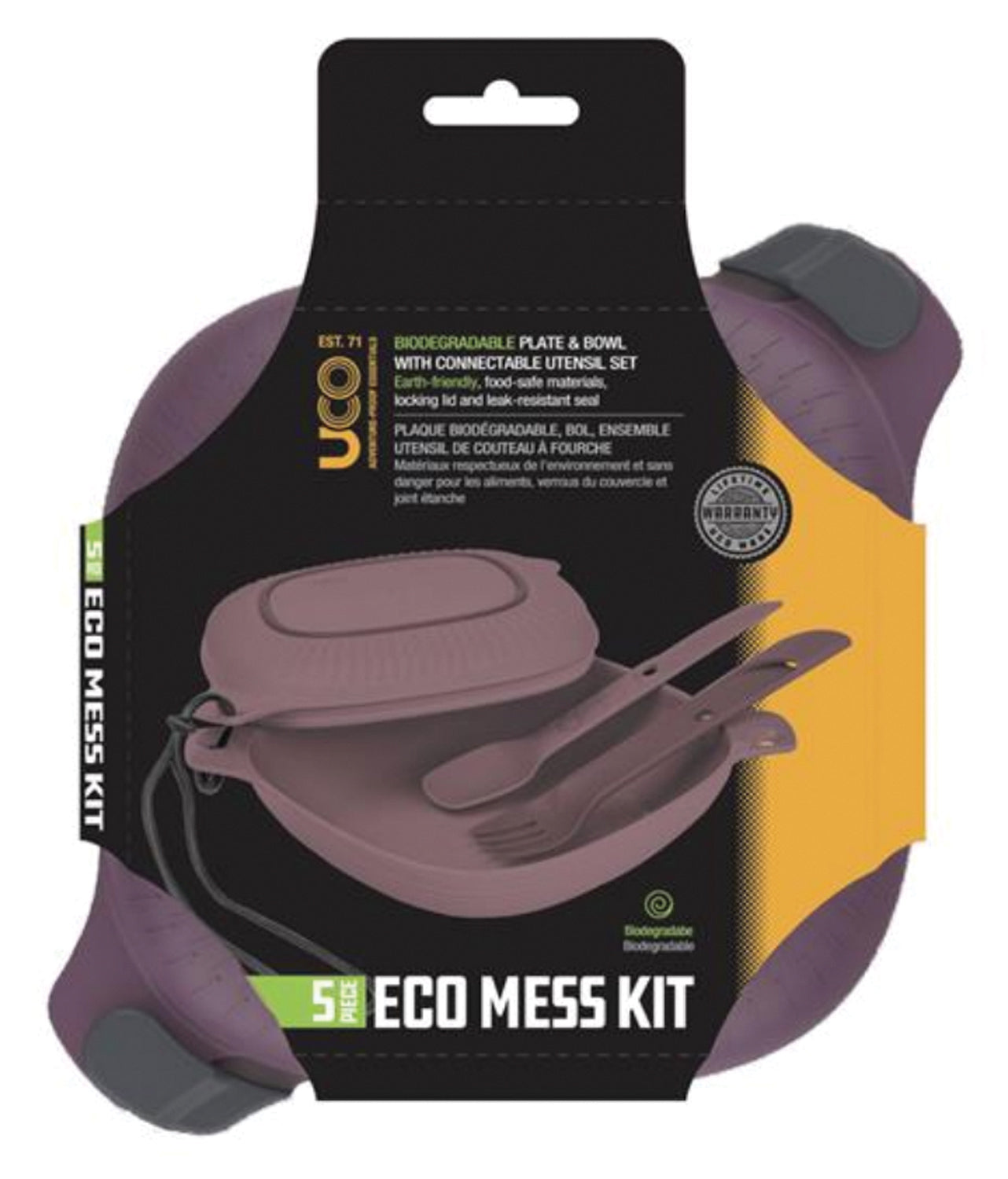 UCO Eco Five Piece Mess Kit in Plum Purple – Durable Camping Cookware Set