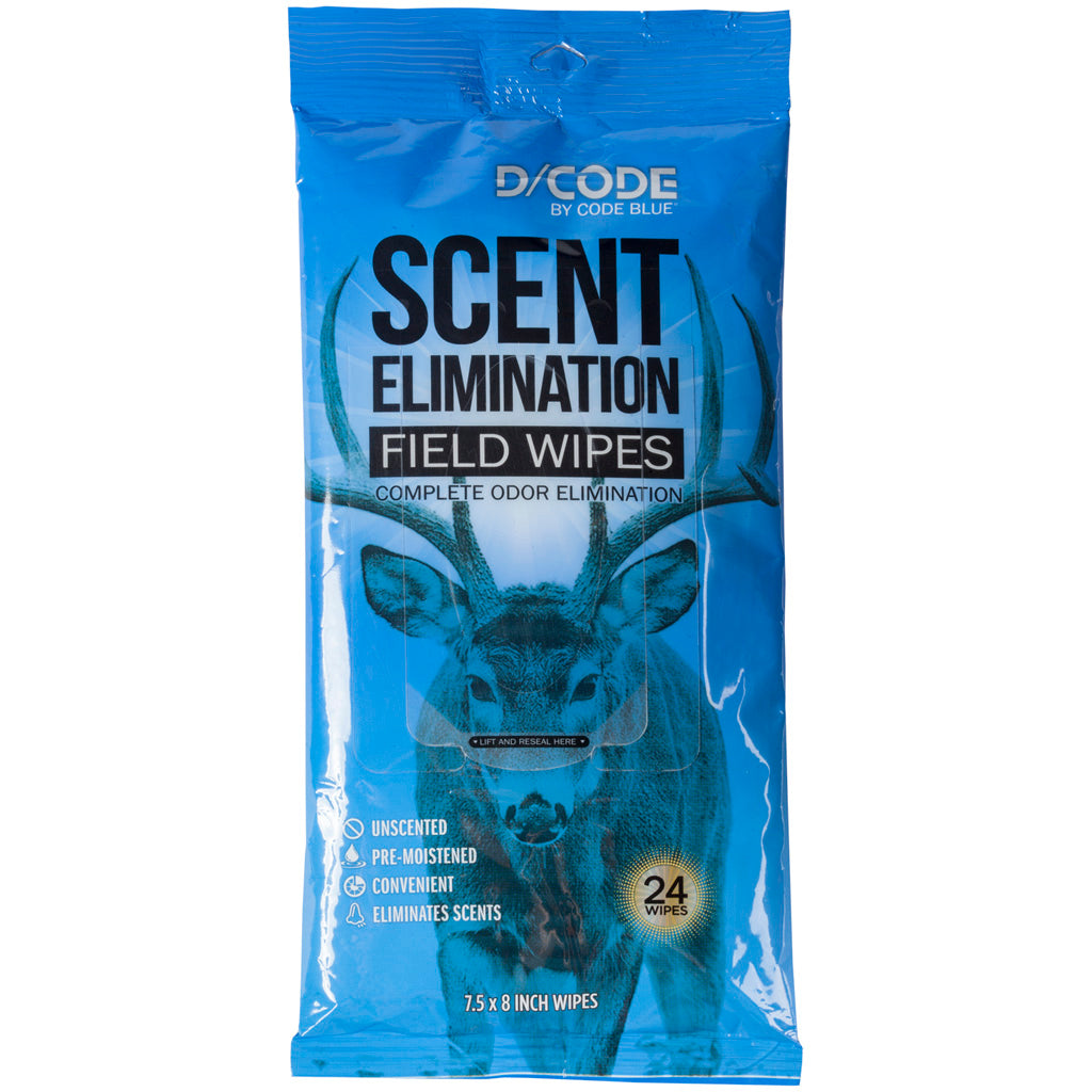 Code Blue D-Code Odor Eliminator Field Wipes - 24 Count