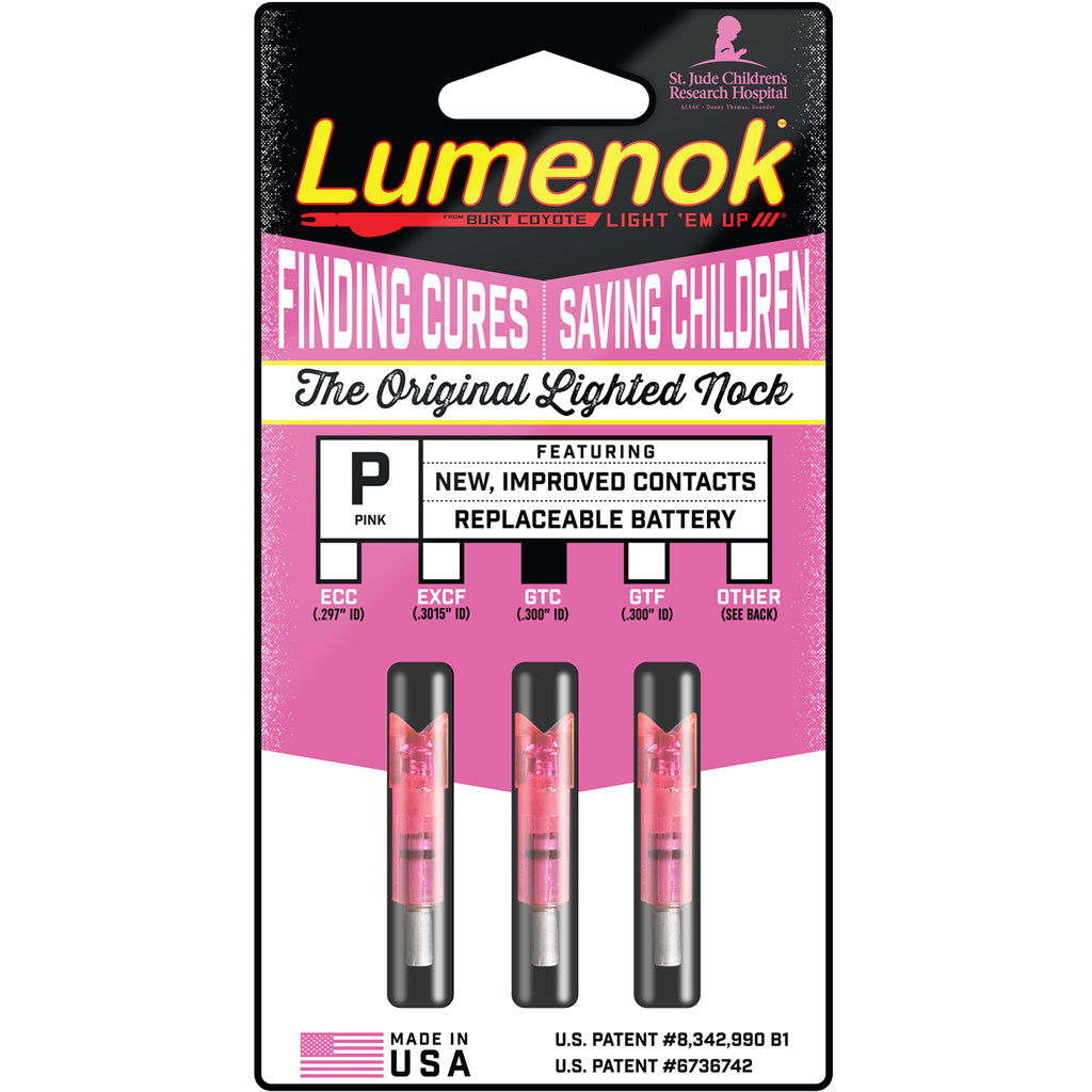 Lumenok Crossbow Nocks Pink Moon Gold Tip 3 pk.