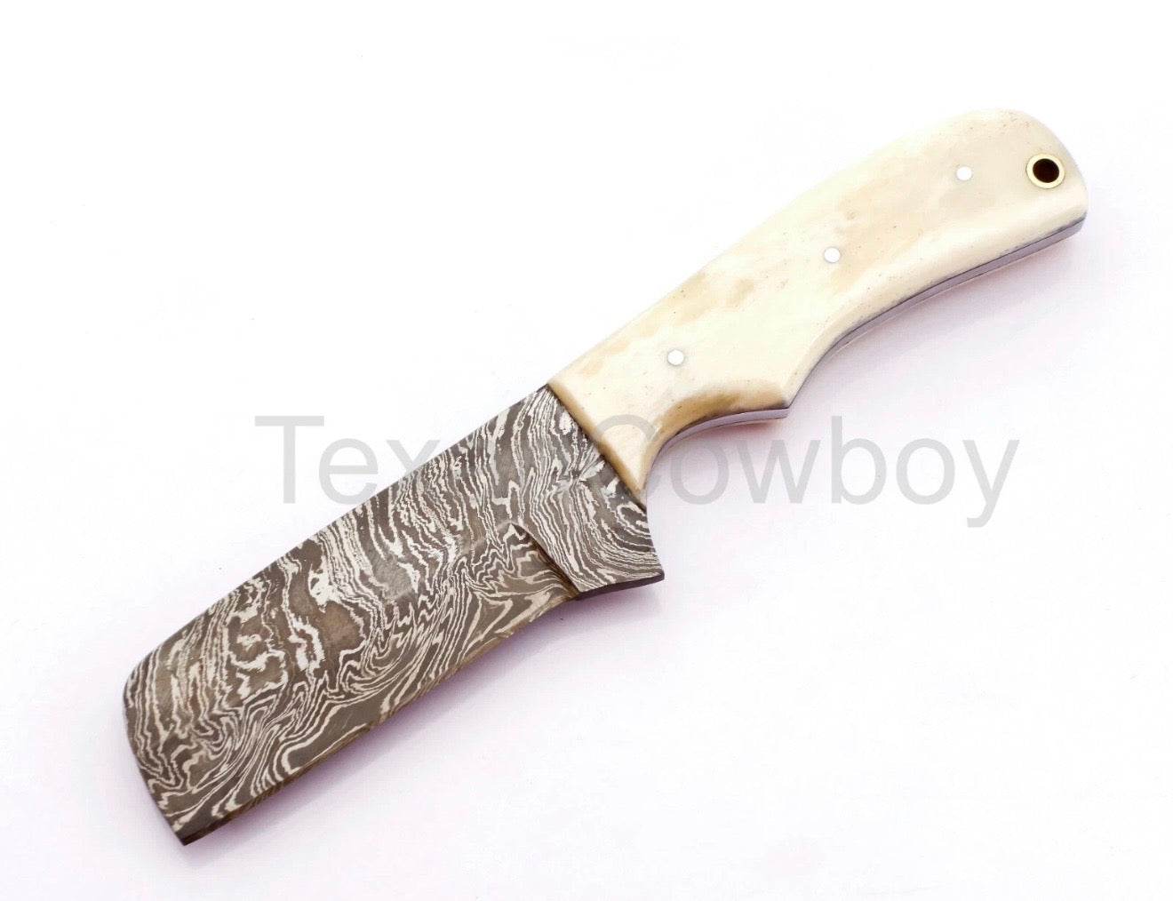 White Bone Handle Cowboy Bull Cutter Knife for Trail and Everyday Use