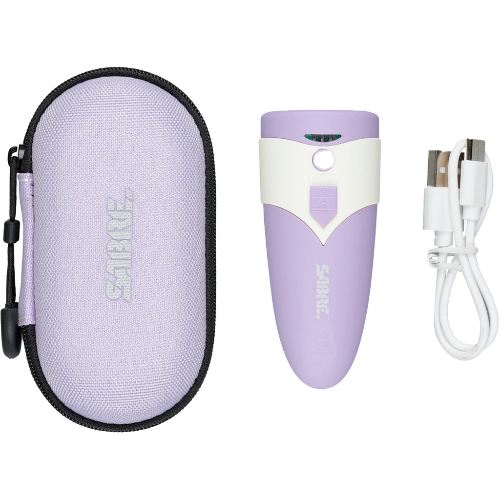Sabre 3-in-1 Mini Stun Gun with Alarm and LED Light Purple