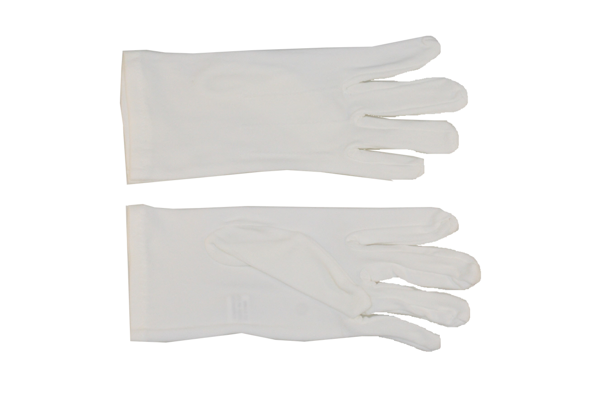 Parade Slip-On Gloves - Nylon Stretch w/ Raised Pointing - White