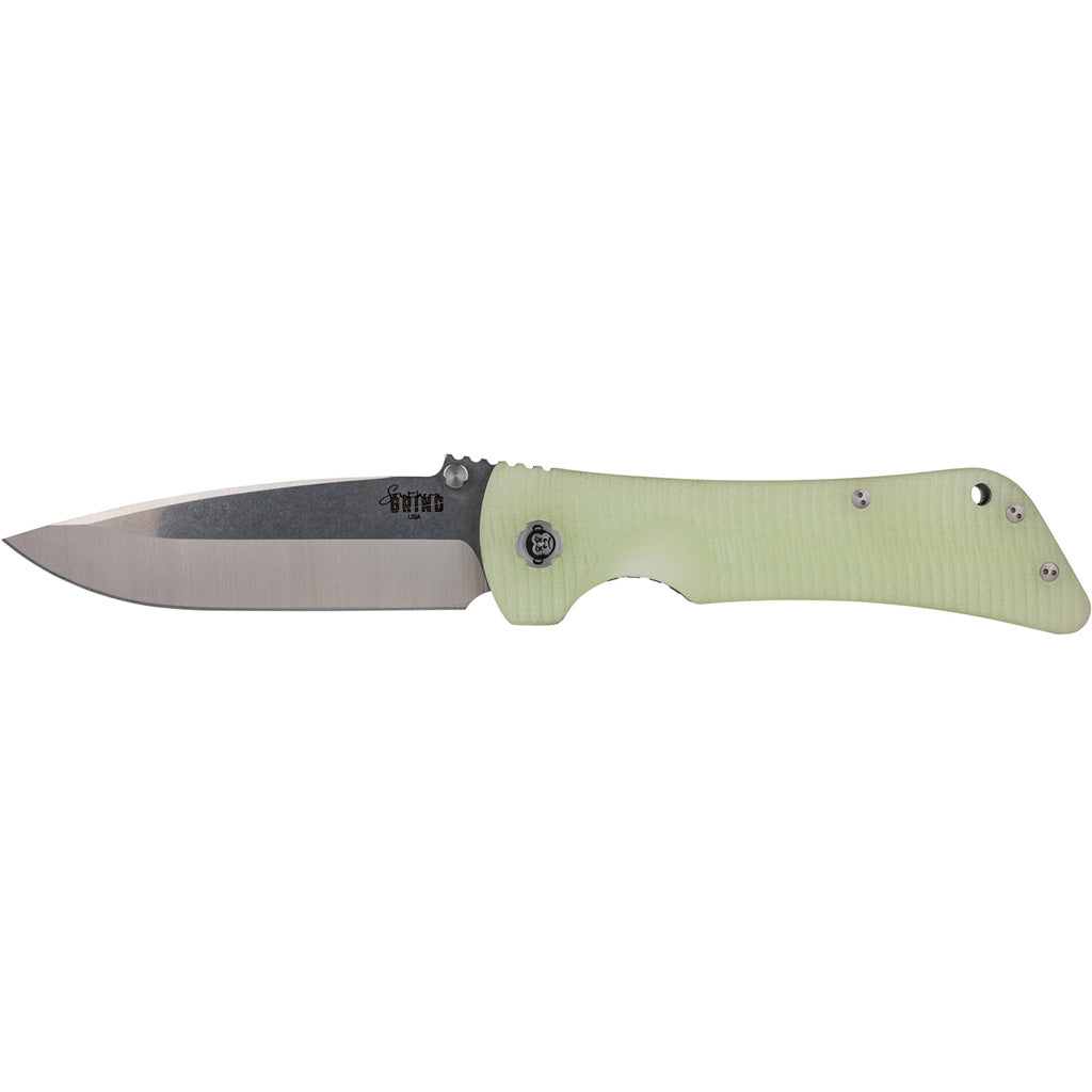 Southern Grind Bad Monkey Folding Knife 4 in. Drop Point Satin w/Jade Ghost Green Handle