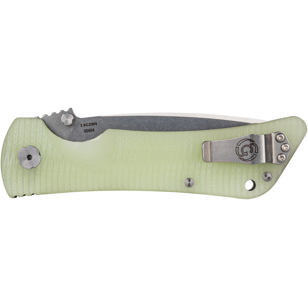 Southern Grind Bad Monkey Folding Knife 4 in. Drop Point Satin w/Jade Ghost Green Handle