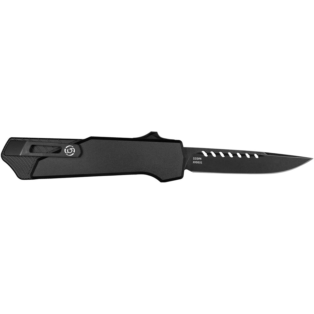 Southern Grind Arachnid OTF Knife 3.2 in Drop Point Black w/Black