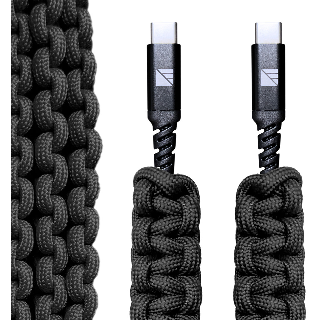Dark Energy USB C to C Paracord Cable Black - Part Number 1301857