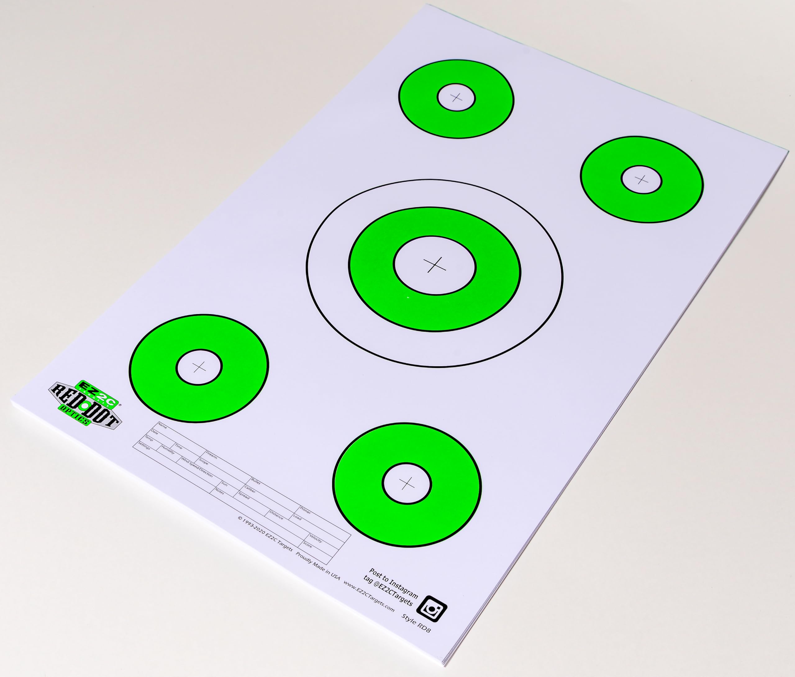 25 EZ2C Targets RD8 Paper Targets 11"x17" (Pad of 25) USA Made for range