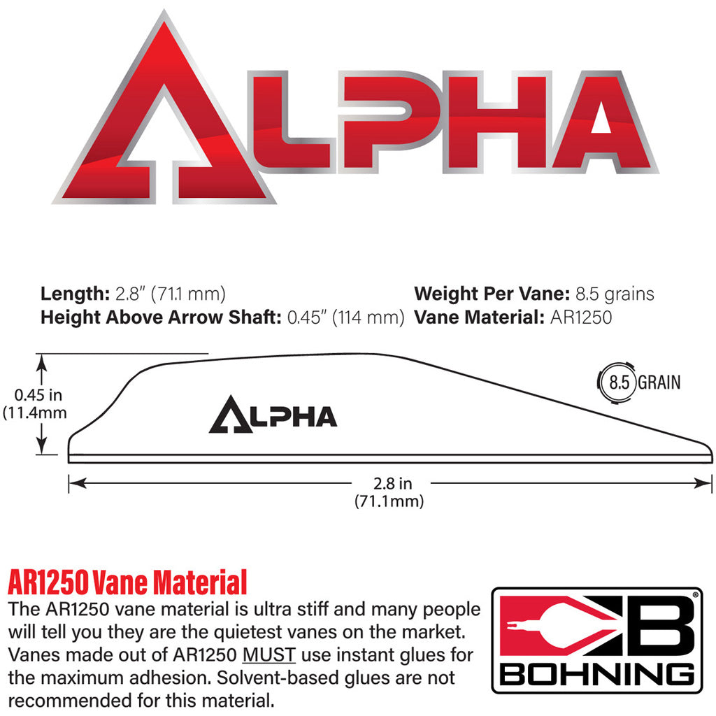 Bohning Alpha Vanes Satin Blue 100 pk.